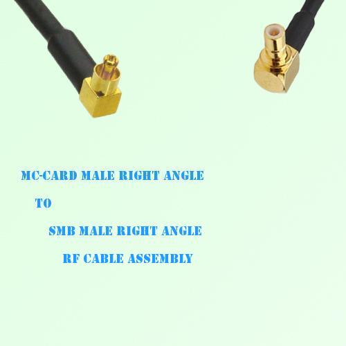 MC-Card Male Right Angle to SMB Male Right Angle RF Cable Assembly