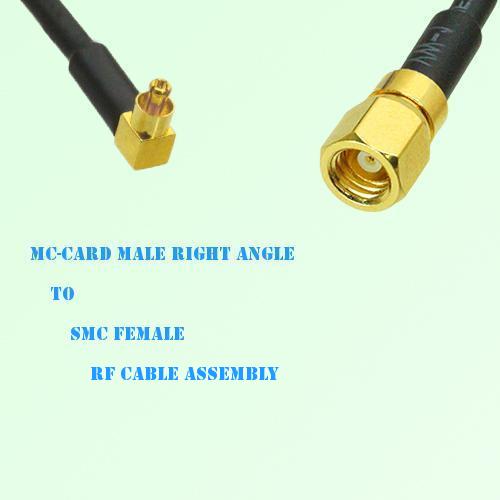 MC-Card Male Right Angle to SMC Female RF Cable Assembly