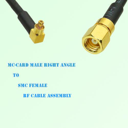 MC-Card Male Right Angle to SMC Female RF Cable Assembly MC-Card Male Right Angle to SMC Female RF Cable Assembly