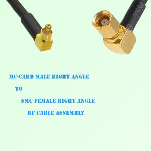 MC-Card Male Right Angle to SMC Female Right Angle RF Cable Assembly