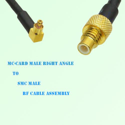 MC-Card Male Right Angle to SMC Male RF Cable Assembly
