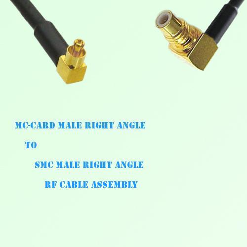 MC-Card Male Right Angle to SMC Male Right Angle RF Cable Assembly