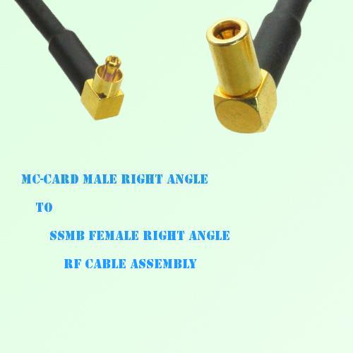 MC-Card Male Right Angle to SSMB Female Right Angle RF Cable Assembly