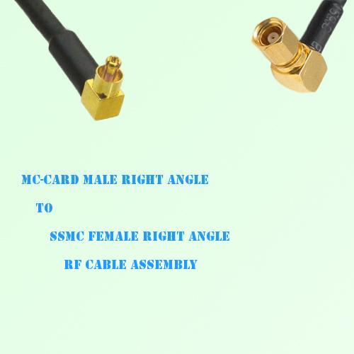 MC-Card Male Right Angle to SSMC Female Right Angle RF Cable Assembly