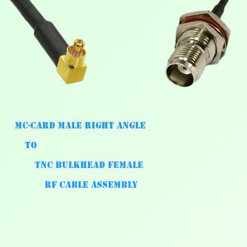 MC-Card Male Right Angle to TNC Bulkhead Female RF Cable Assembly