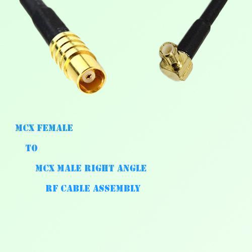 MCX Female to MCX Male Right Angle RF Cable Assembly