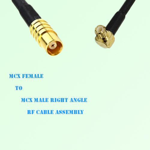 MCX Female to MCX Male Right Angle RF Cable Assembly MCX Female to MCX Male Right Angle RF Cable Assembly