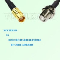 MCX Female to Mini UHF Bulkhead Female RF Cable Assembly