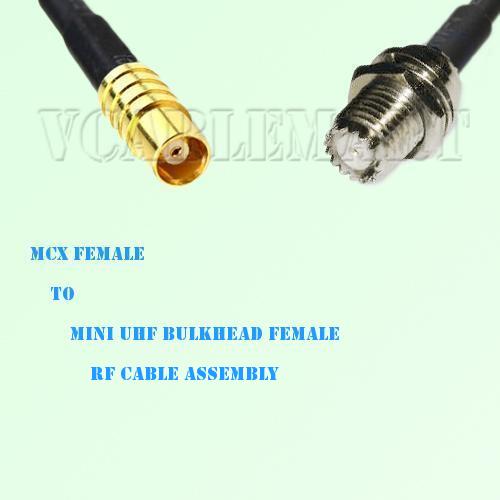 MCX Female to Mini UHF Bulkhead Female RF Cable Assembly MCX Female to Mini UHF Bulkhead Female RF Cable Assembly