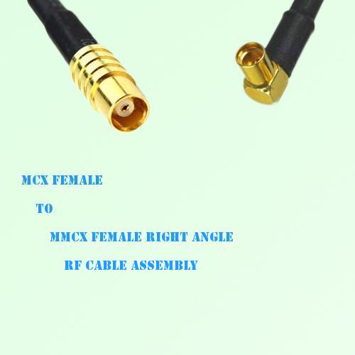 MCX Female to MMCX Female Right Angle RF Cable Assembly