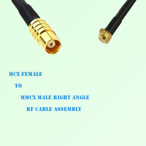 MCX Female to MMCX Male Right Angle RF Cable Assembly