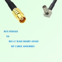 MCX Female to MS147 Male Right Angle RF Cable Assembly
