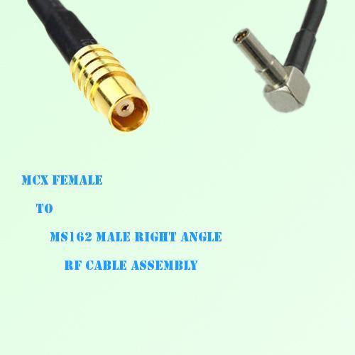MCX Female to MS162 Male Right Angle RF Cable Assembly