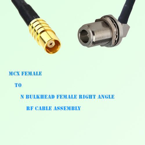MCX Female to N Bulkhead Female Right Angle RF Cable Assembly