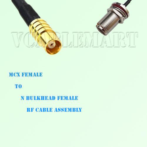 MCX Female to N Bulkhead Female RF Cable Assembly MCX Female to N Bulkhead Female RF Cable Assembly