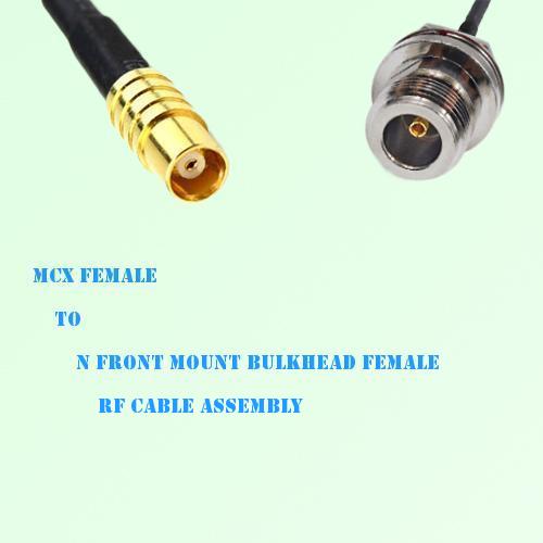 MCX Female to N Front Mount Bulkhead Female RF Cable Assembly MCX Female to N Front Mount Bulkhead Female RF Cable Assembly