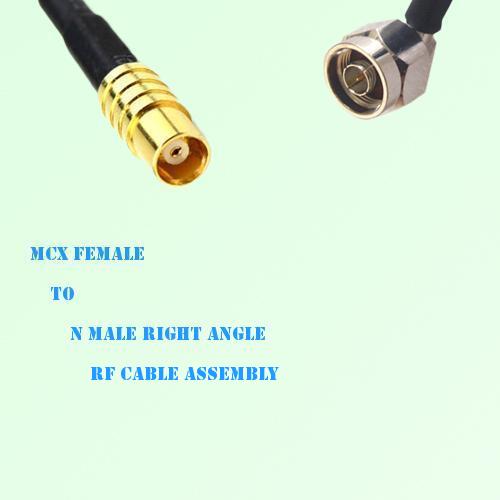 MCX Female to N Male Right Angle RF Cable Assembly