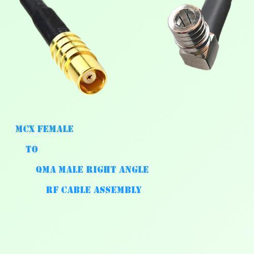 MCX Female to QMA Male Right Angle RF Cable Assembly