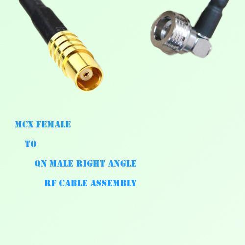 MCX Female to QN Male Right Angle RF Cable Assembly