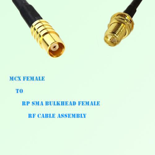MCX Female to RP SMA Bulkhead Female RF Cable Assembly