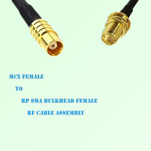 MCX Female to RP SMA Bulkhead Female RF Cable Assembly MCX Female to RP SMA Bulkhead Female RF Cable Assembly