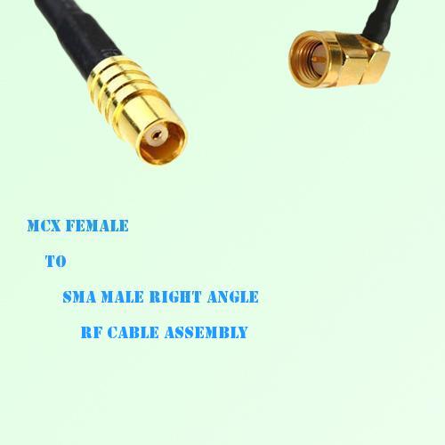 MCX Female to SMA Male Right Angle RF Cable Assembly