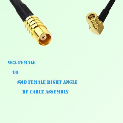 MCX Female to SMB Female Right Angle RF Cable Assembly