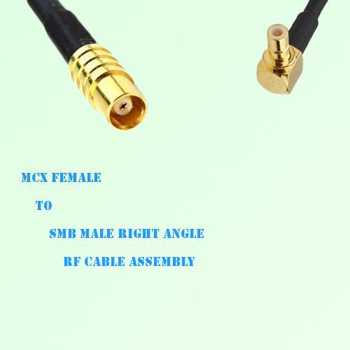 MCX Female to SMB Male Right Angle RF Cable Assembly