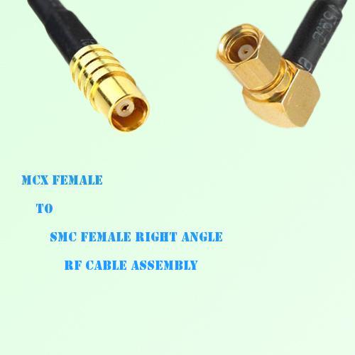 MCX Female to SMC Female Right Angle RF Cable Assembly