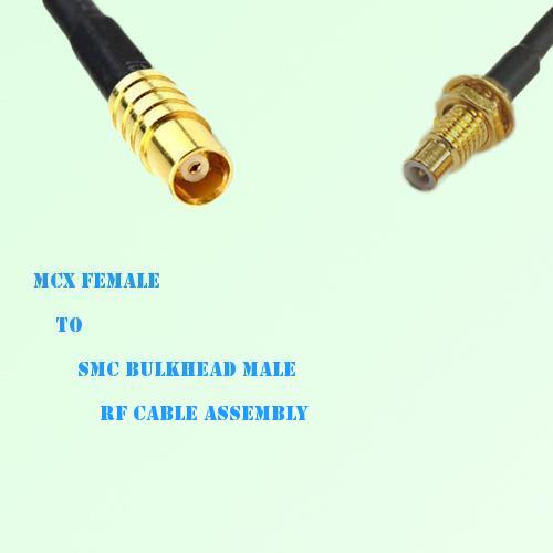 MCX Female to SMC Bulkhead Male RF Cable Assembly