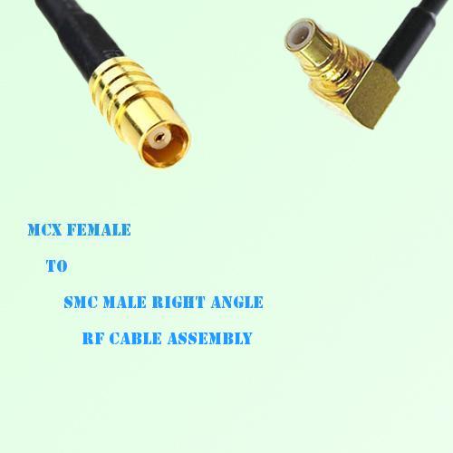 MCX Female to SMC Male Right Angle RF Cable Assembly