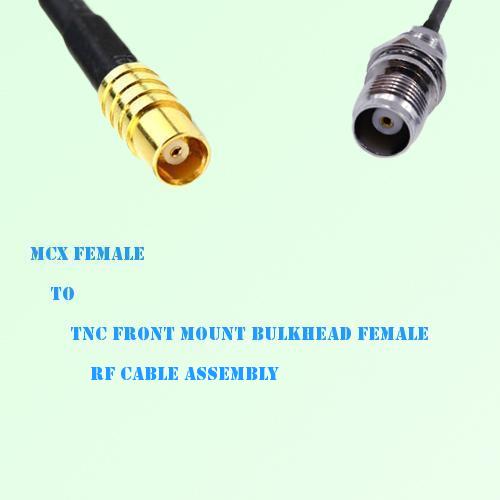 MCX Female to TNC Front Mount Bulkhead Female RF Cable Assembly MCX Female to TNC Front Mount Bulkhead Female RF Cable Assembly