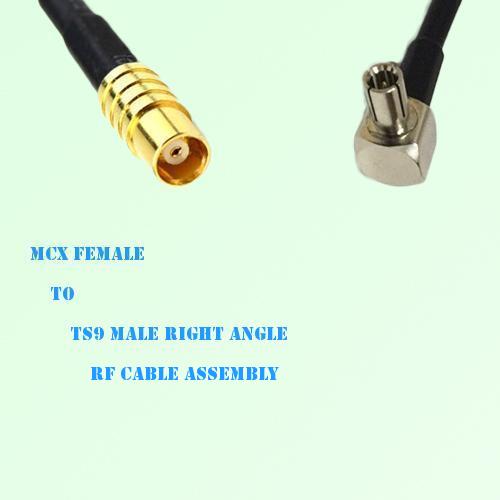 MCX Female to TS9 Male Right Angle RF Cable Assembly