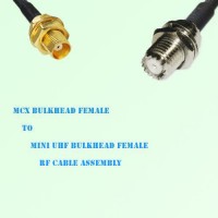 MCX Bulkhead Female to Mini UHF Bulkhead Female RF Cable Assembly