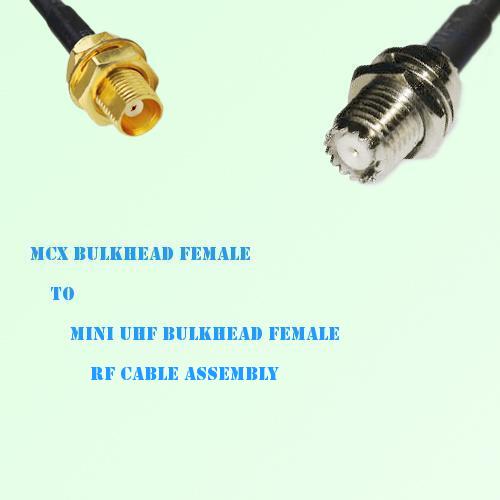 MCX Bulkhead Female to Mini UHF Bulkhead Female RF Cable Assembly MCX Bulkhead Female to Mini UHF Bulkhead Female RF Cable Assembly