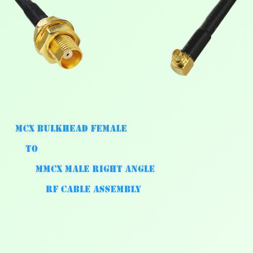 MCX Bulkhead Female to MMCX Male Right Angle RF Cable Assembly
