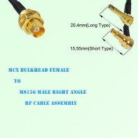 MCX Bulkhead Female to MS156 Male Right Angle RF Cable Assembly