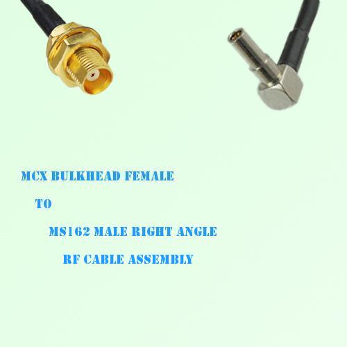 MCX Bulkhead Female to MS162 Male Right Angle RF Cable Assembly MCX Bulkhead Female to MS162 Male Right Angle RF Cable Assembly