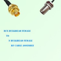 MCX Bulkhead Female to N Bulkhead Female RF Cable Assembly