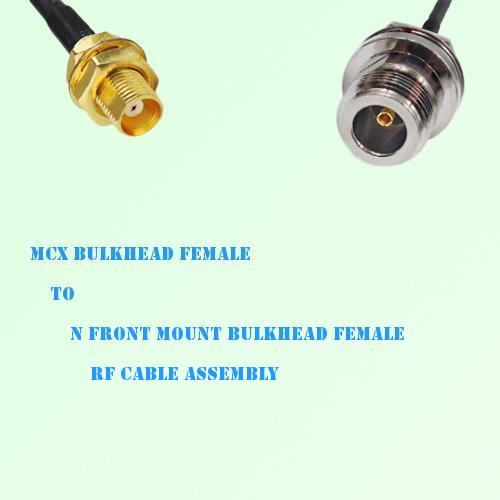 MCX Bulkhead Female to N Front Mount Bulkhead Female RF Cable Assembly