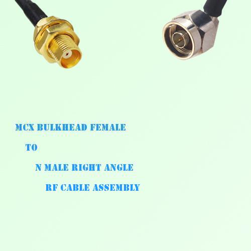 MCX Bulkhead Female to N Male Right Angle RF Cable Assembly