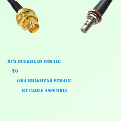 MCX Bulkhead Female to QMA Bulkhead Female RF Cable Assembly