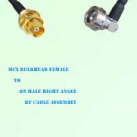 MCX Bulkhead Female to QN Male Right Angle RF Cable Assembly