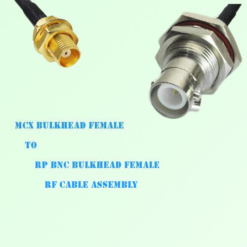 MCX Bulkhead Female to RP BNC Bulkhead Female RF Cable Assembly