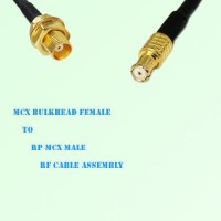 MCX Bulkhead Female to RP MCX Male RF Cable Assembly