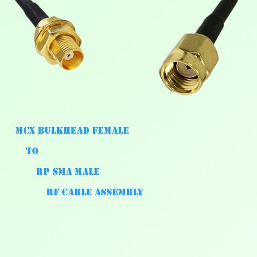 MCX Bulkhead Female to RP SMA Male RF Cable Assembly