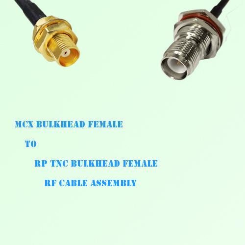 MCX Bulkhead Female to RP TNC Bulkhead Female RF Cable Assembly MCX Bulkhead Female to RP TNC Bulkhead Female RF Cable Assembly