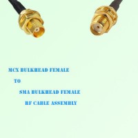 MCX Bulkhead Female to SMA Bulkhead Female RF Cable Assembly