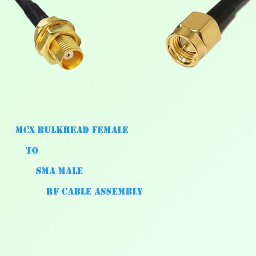 MCX Bulkhead Female to SMA Male RF Cable Assembly MCX Bulkhead Female to SMA Male RF Cable Assembly