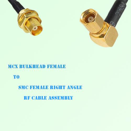 MCX Bulkhead Female to SMC Female Right Angle RF Cable Assembly